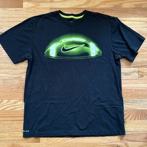 Nike Mens Size L Graphic American Football T-Shirt Short Sleeve Black Color